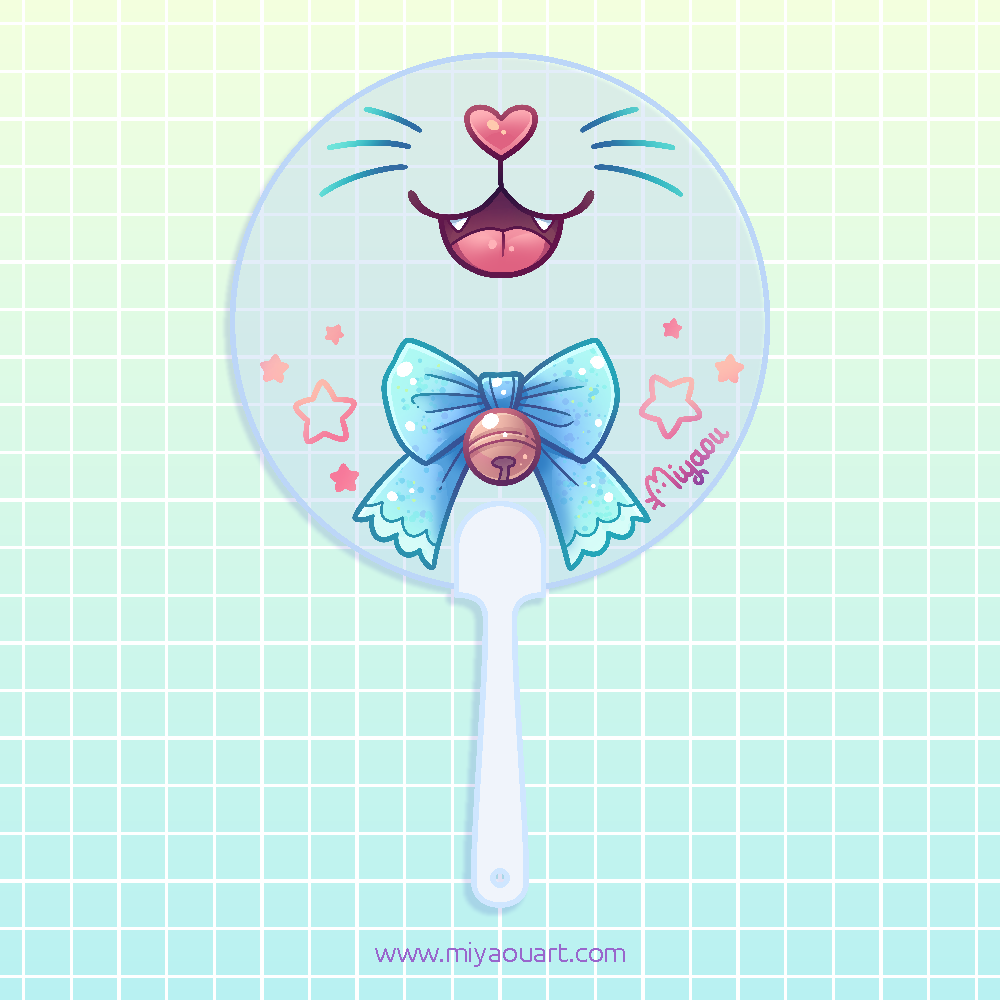 Cat Face Hand Fan (for Selfies)