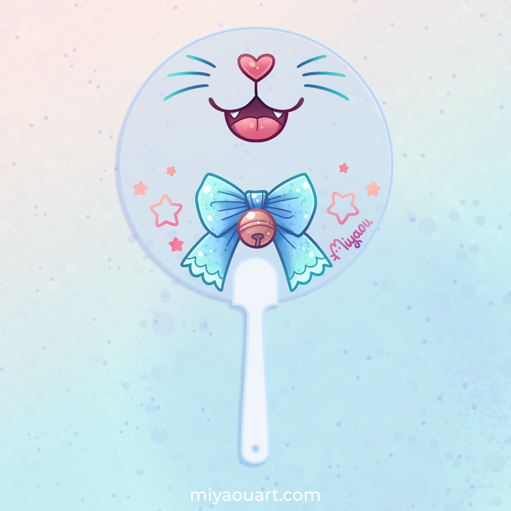 Cat Face Hand Fan (for Selfies)