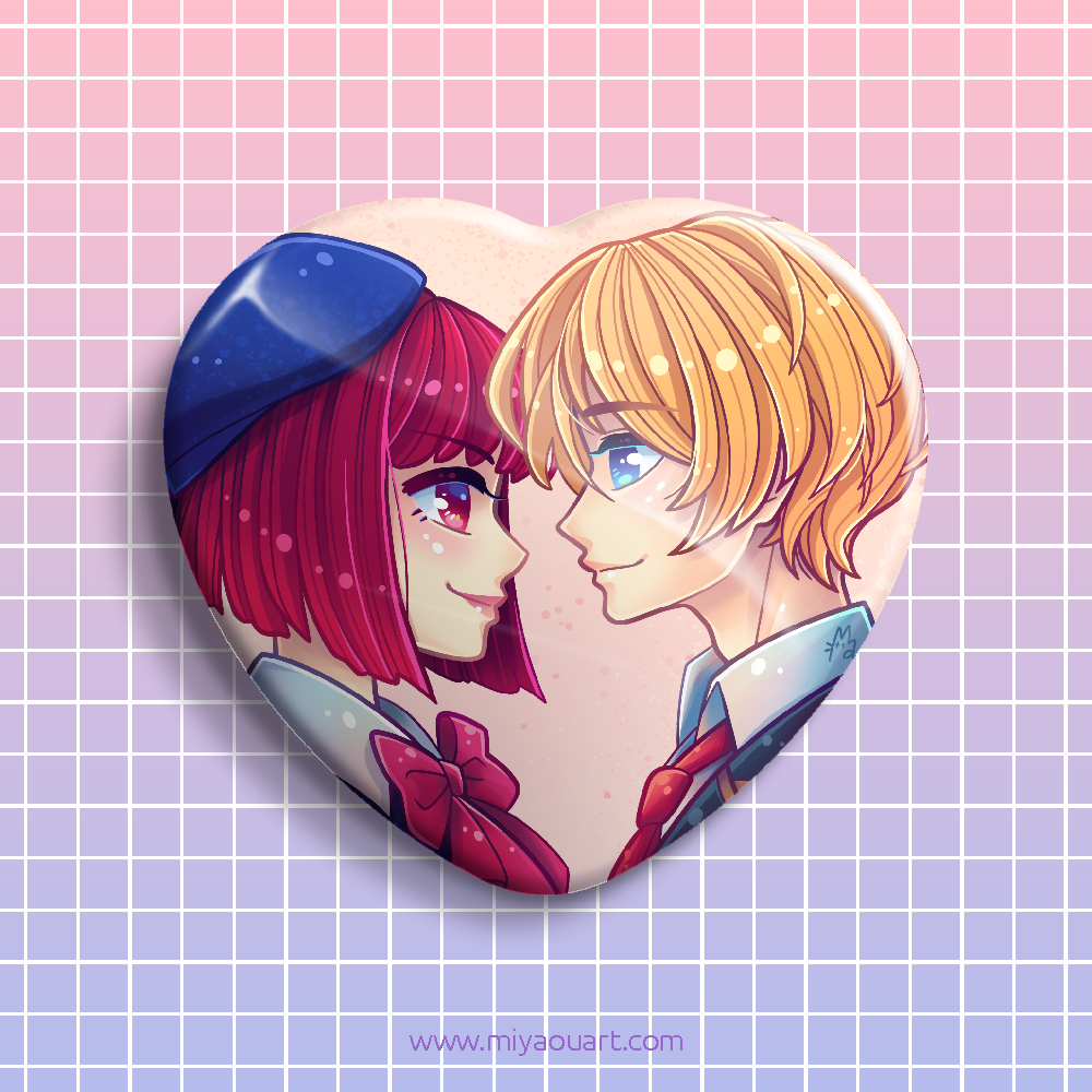 Aqua & Kana Heart Pin