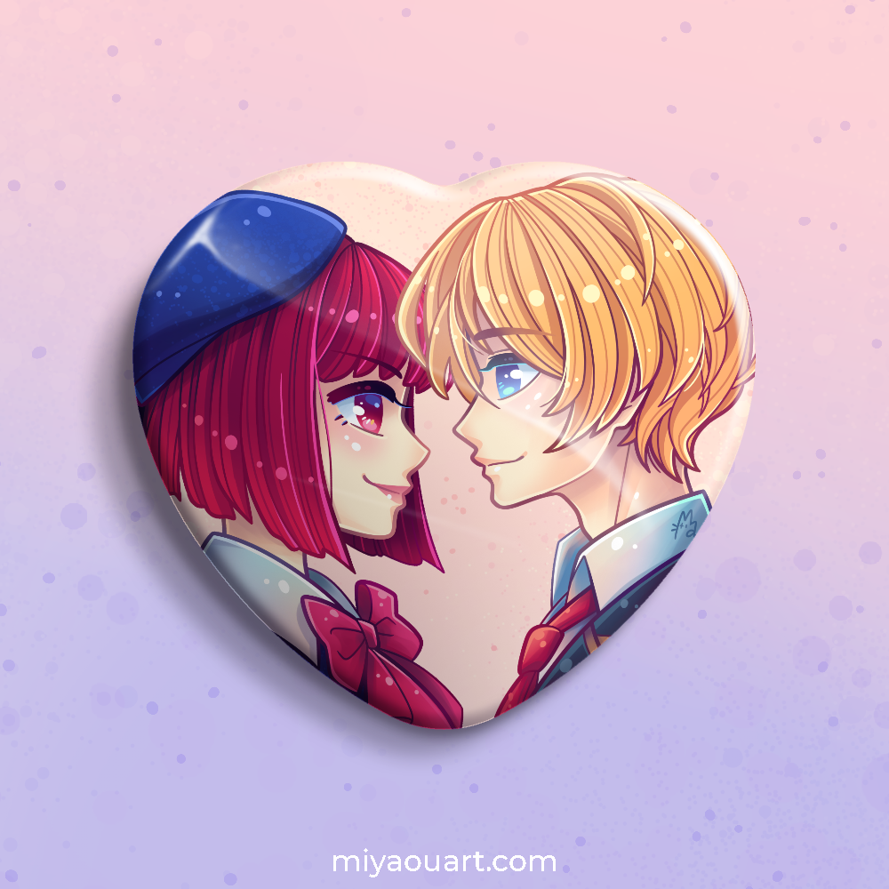 Aqua & Kana Heart Pin