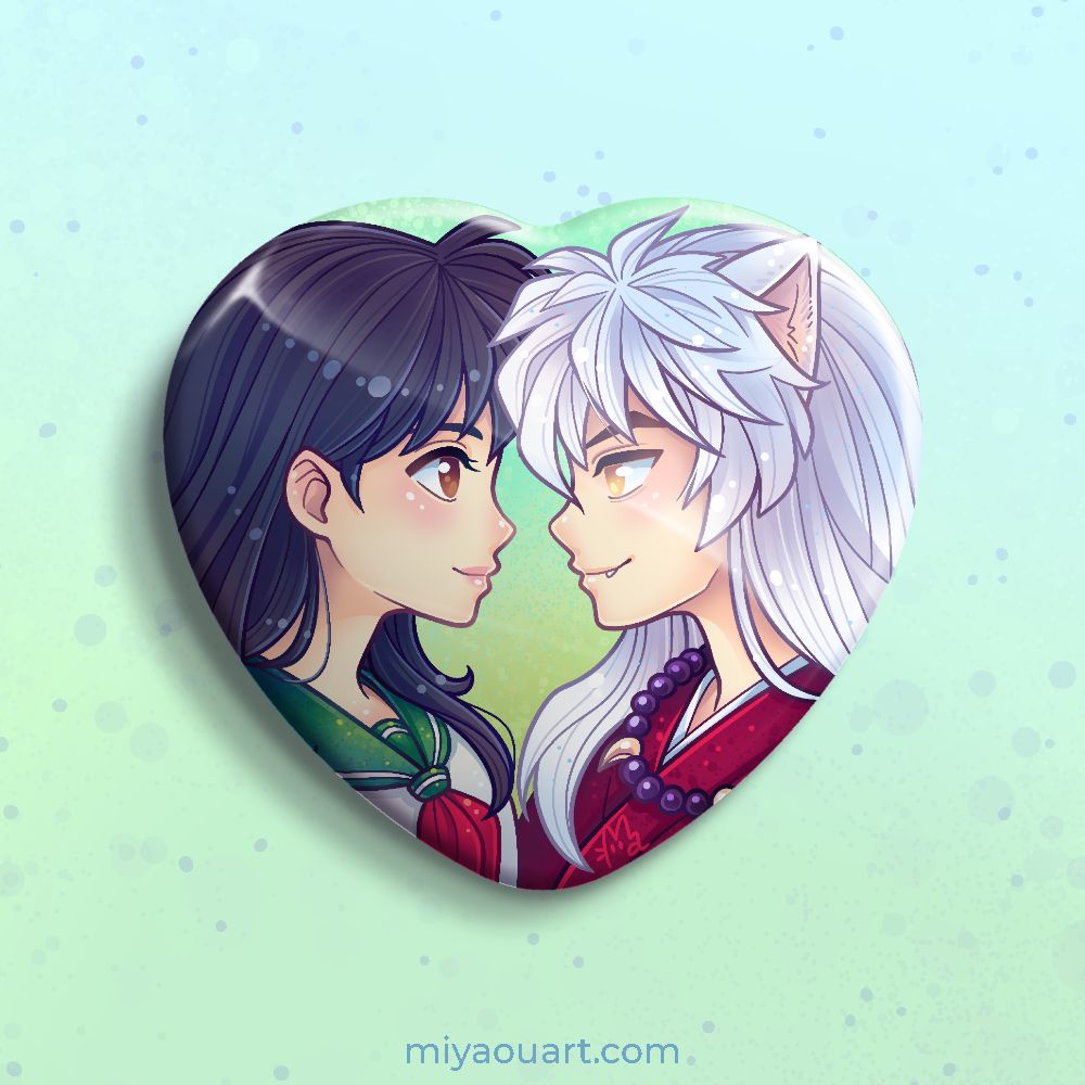 Kagome & Inuyasha Heart Pin
