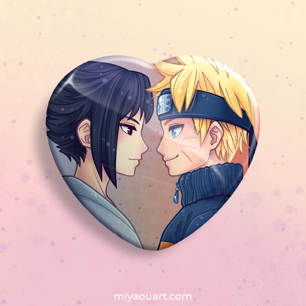 NaruSasu Heart Pin