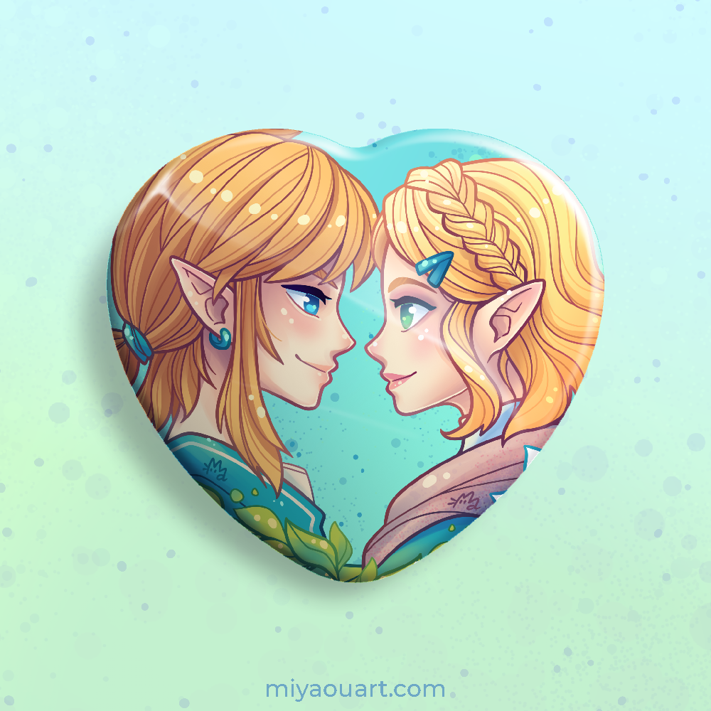 Zelda & Link Heart Pin