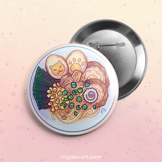 Rameow: Kitty Ramen Buttons