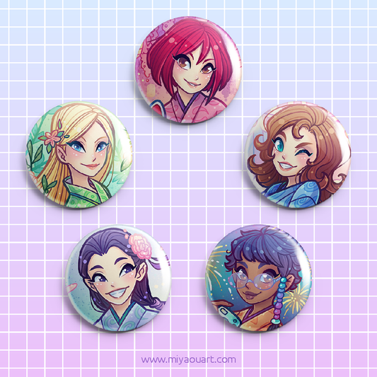 Matsuri W.I.T.C.H. Pinback Buttons