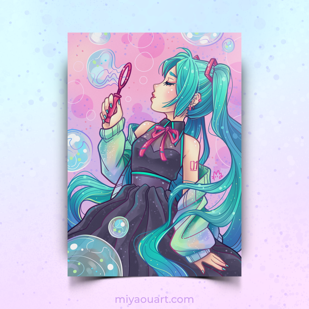 Miku Bubble Print