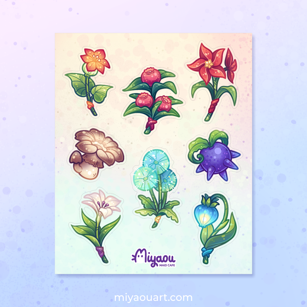 Mondstadt Botanical Stickersheet