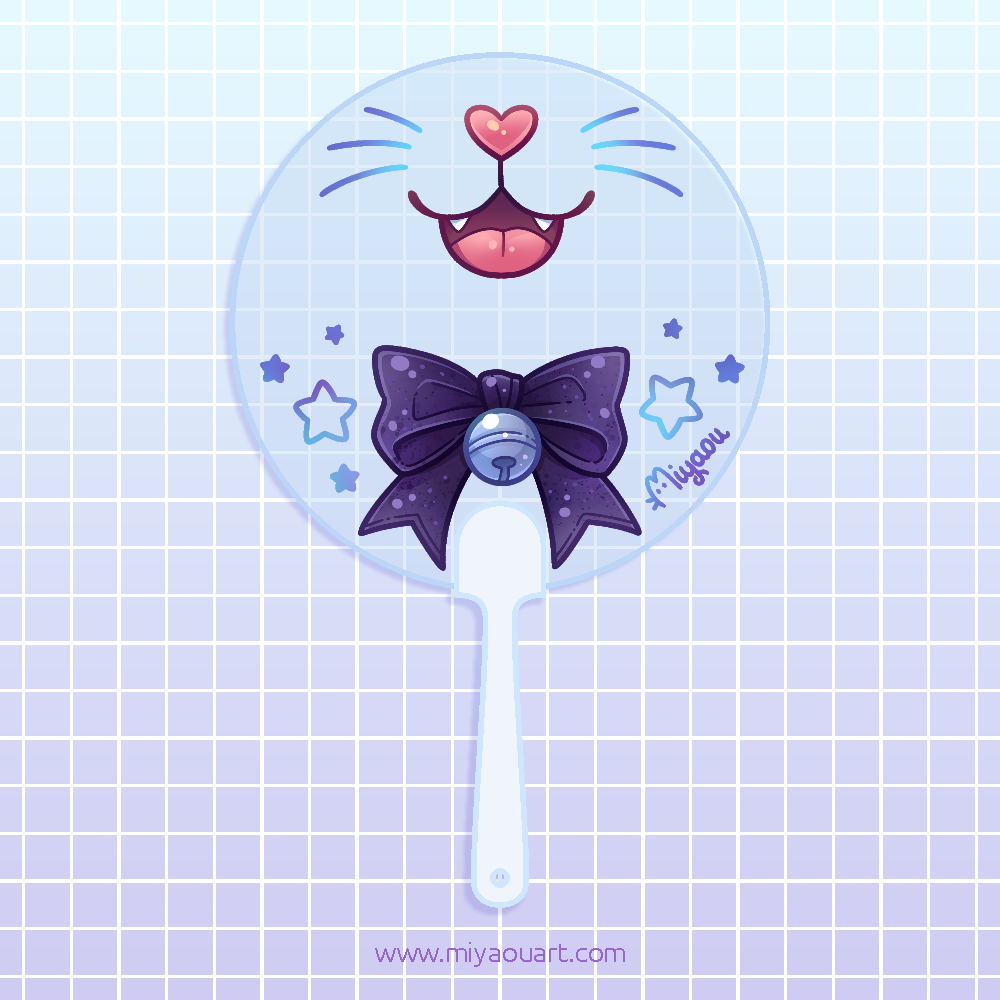 Cat Face Hand Fan (for Selfies)