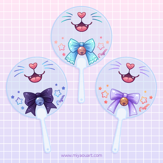 Cat Face Hand Fan (for Selfies)