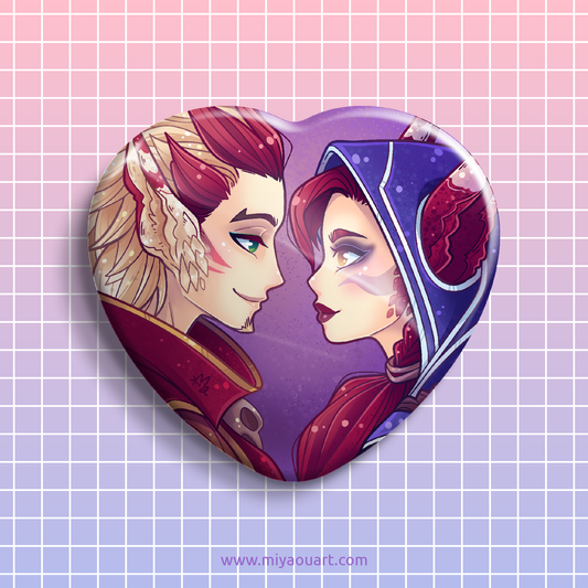 Xayah & Rakan Ship Heart Pin