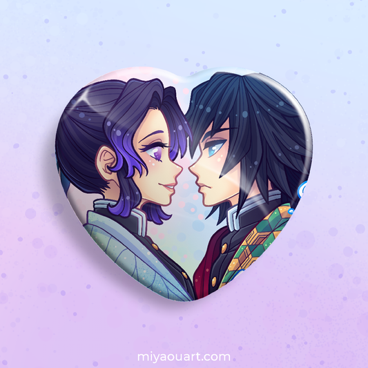 Shinobu & Tomioka Ship Heart Pin