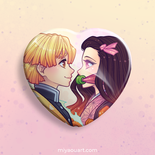 Nezuko & Zenitsu Ship Heart Pin