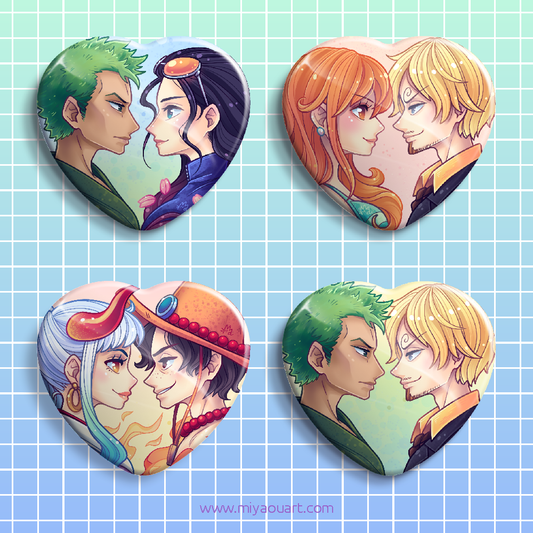 One Piece Ship Heart Pin