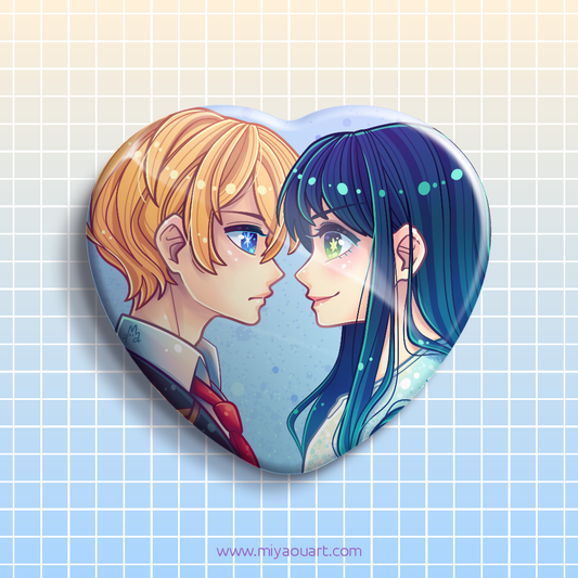 Aqua & Akane Heart Pin