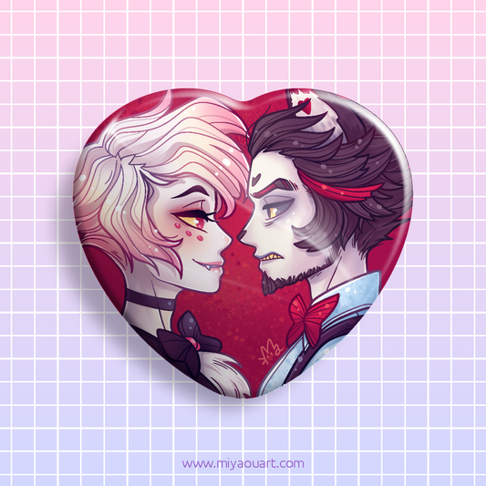 Angel Dust & Husk Heart Pin