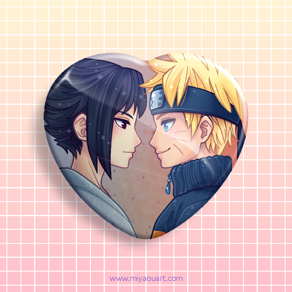 NaruSasu Heart Pin