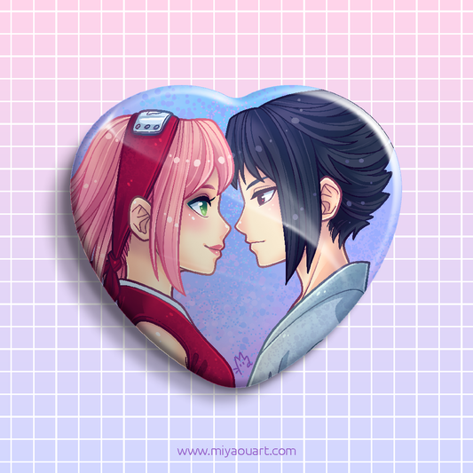 SasuSaku Heart Pin