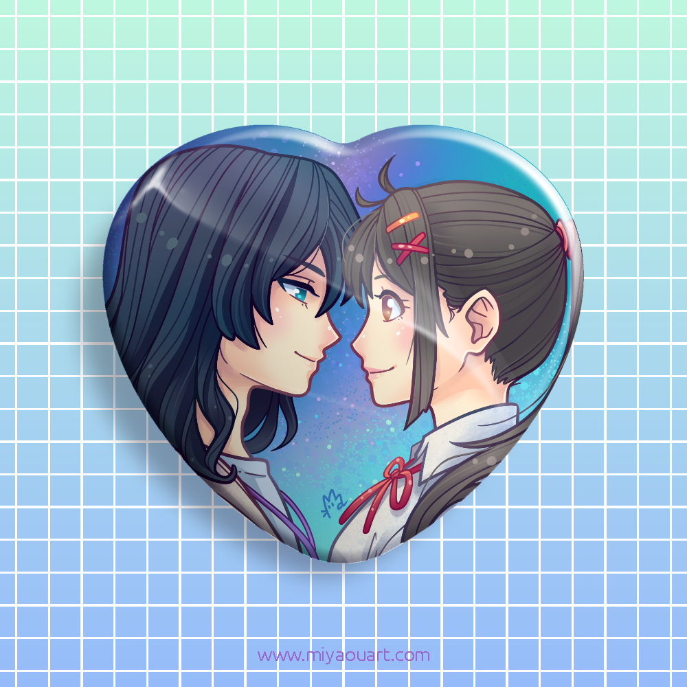 Suzume & Souta Ship Heart Pin