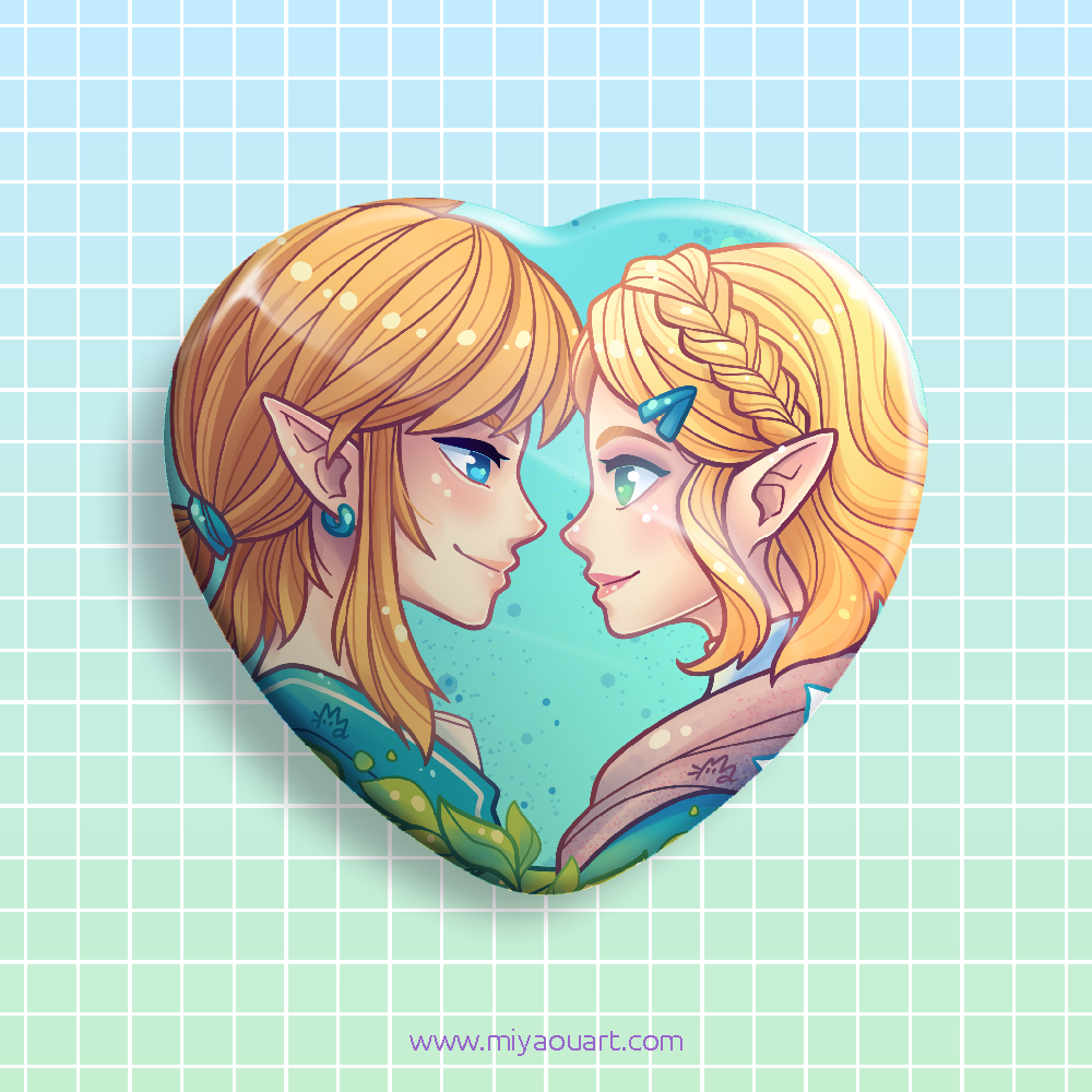 Zelda & Link Heart Pin