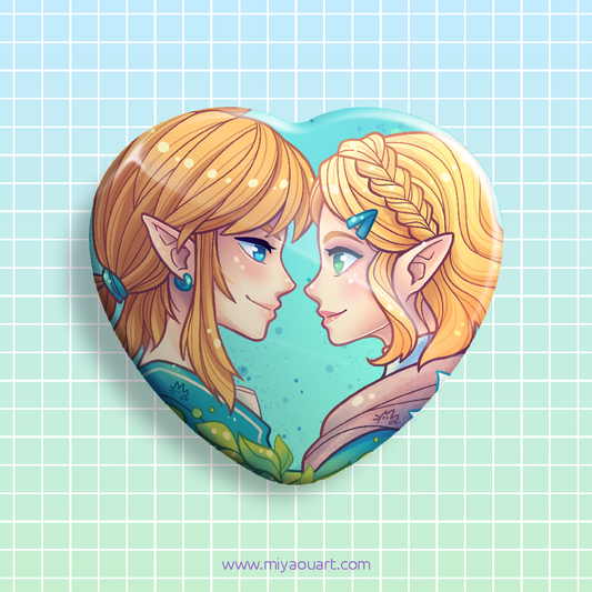 Zelda & Link Heart Pin