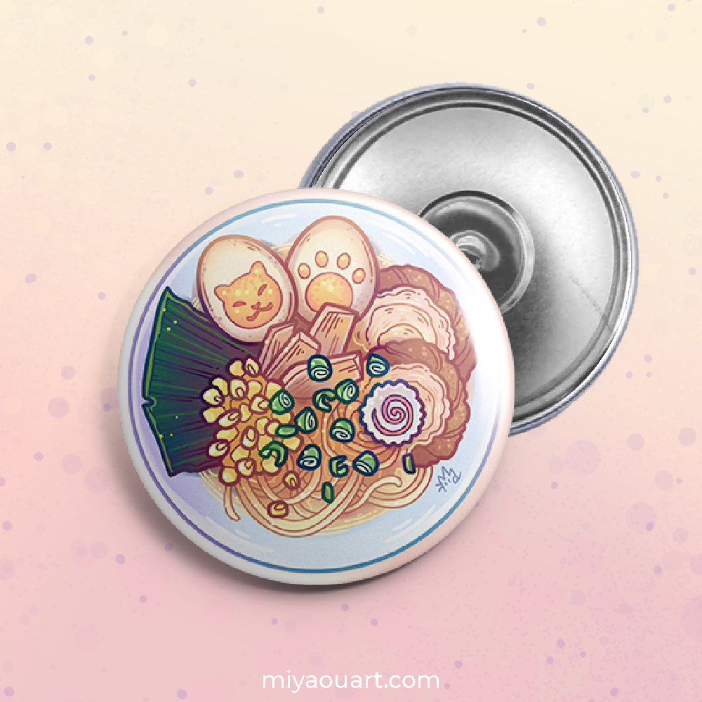 Rameow: Kitty Ramen Buttons