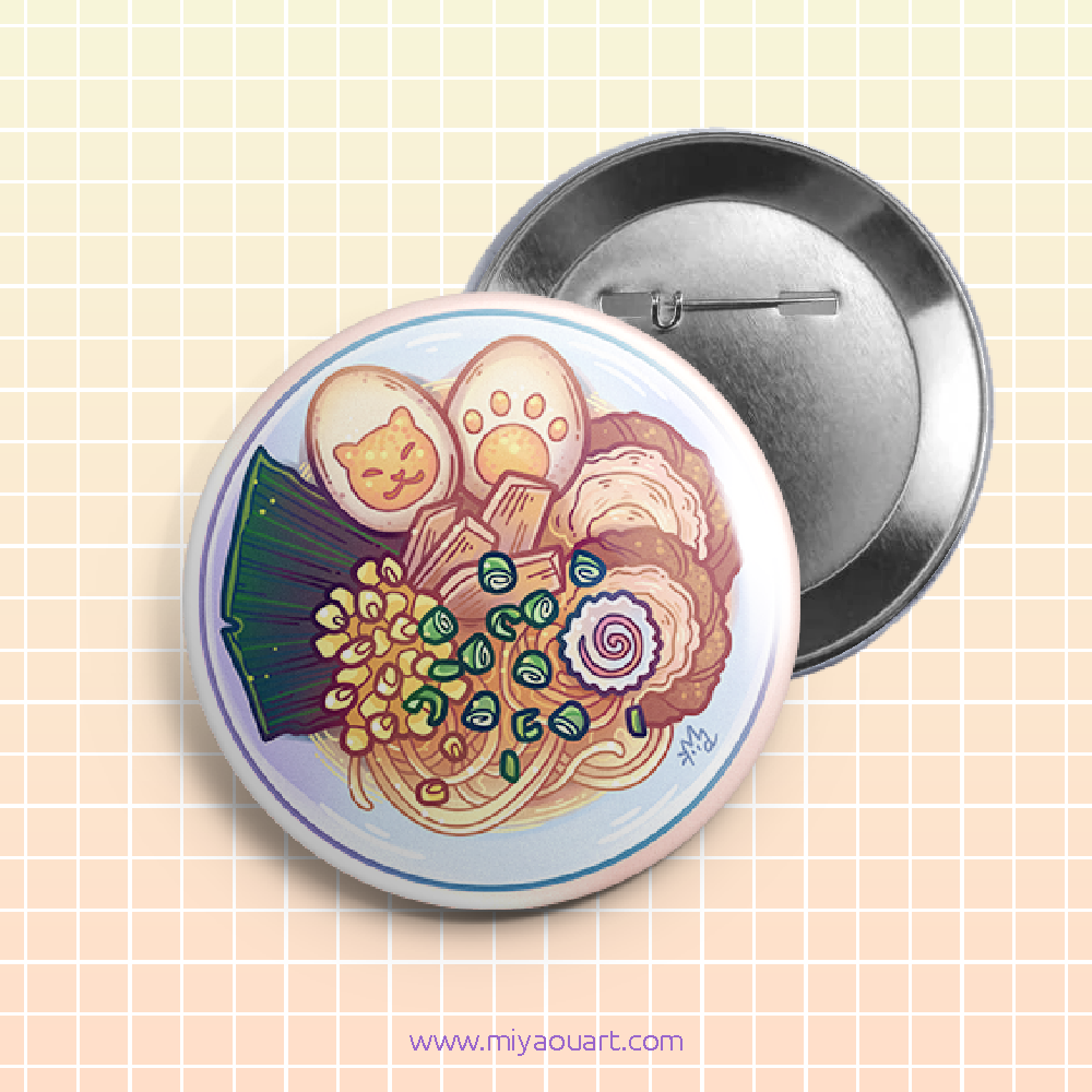 Rameow: Kitty Ramen Buttons