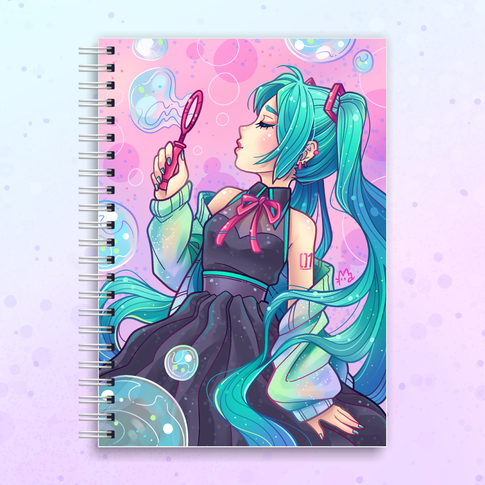 Miku Bubble Spiral Notebook