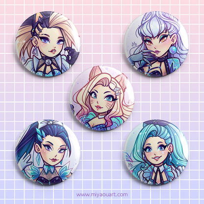 KDA All Out Pinback Buttons
