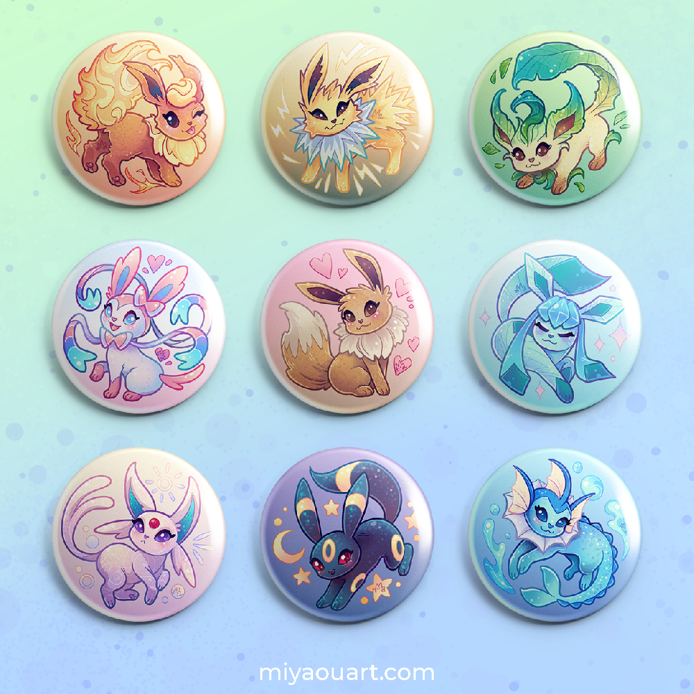 Eeveelution Pinback Buttons