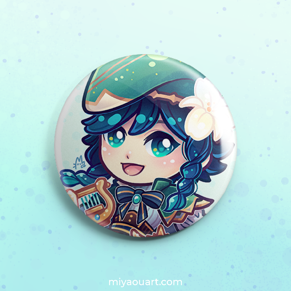 Genshin Chibi Pinback Buttons
