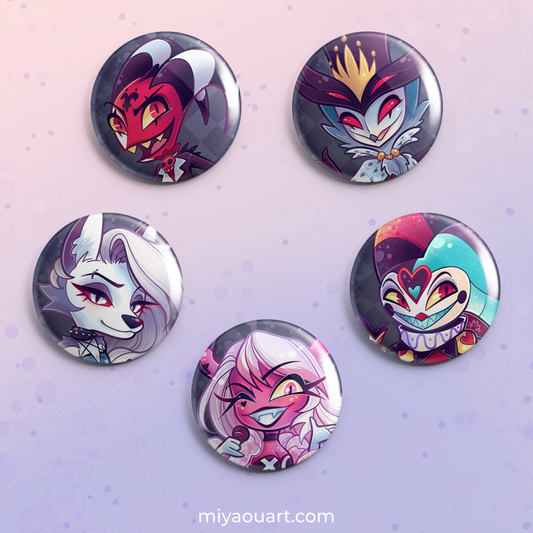 Helluva Chibi Pinback Buttons