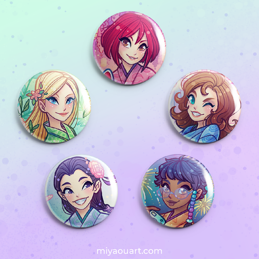 Matsuri W.I.T.C.H. Pinback Buttons